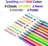 Larkpad 48 Unique Colors Gel Pen Set & 3 Coloring Books & 48 Color Replacement Refills for Adult Coloring Books Art Markers,Bonus Black Case(48 Pens & 3 Books & 48 Refills)