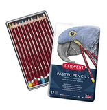 Derwent Pastel Pencils, 4mm Core, Metal Tin, 12 Count (32991)