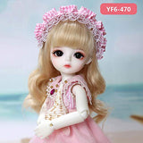 1/6 N N Doll Clothes Pink Or White Lattice T-Shirt and Black Jeans Cute for YoN Body Doll Accessories YF6-589