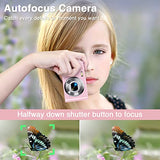 Digital Camera, Kids Camera with 32GB Sd Card, Autofocus FHD 1080p 48MP Compact Camera with 16x Digital Zoom, Vlogging YouTube Camera for Kids, Teens, Students, Girls, Boys, Adults, Beginners(Pink)