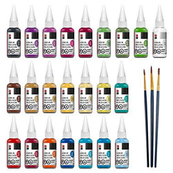 Marabu Alcohol Ink Set | Complete Set of 22 Colors, 20ml | Marabu Alcohol Ink Extender | Value Pack Brush Set | Alcohol Inks for Hobbyists and Professional Artists