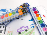 36 Pack - Ashby for Kids - Watercolor Paint Set and Quality Wooden Brush - Extra Deep Paint Trays = 10X More Paint - 8 Vibrant Watercolors on Each Tray