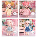 Lembani 1/8 BJD 20 Pcs Set Adorable Doll Handmade Party Dress Casual Outfits with Shoes for 5-6 inch Doll Dress up Little Girl Christmas Birthday Gifts