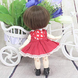 5-6 Inch Lovely Bob Straight Hair with Bangs Ponytail BJD Wigs 1/8 Lati Light Brown Mohair