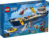 LEGO City Ocean Exploration Ship 60266, Toy Exploration Vessel, Mini Helicopter, Submarine, Shipwreck with Treasure, Lifeboat, Stingray, Shark, Plus 8 Minifigures (745 Pieces)