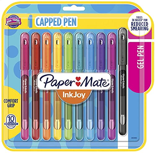 InkJoy Gel Pens Medium Point (0.7mm) Capped, 10 Count, Assorted Colors (2023003) 3 Pack (10-Count)
