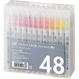 Kuretake Clean Color Real Brush Watercolour Brush Pens (Set Of 48 Colours)