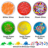 JOYIN 56 Pcs Slime Supplies DIY Slime Kit Making Set for Kids Girls Boys, Kids Art Craft with 18 Slime and 38 Accessories, Fruit Slices, Beads, Foam Balls, Cutting Tools, Soft Clay, Glitter Tubes