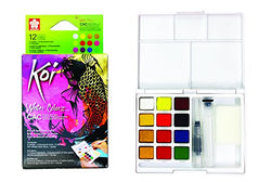 Sakura XNCW-12MH Koi Watercolor CAC Sketch Box 12 Color Field Set, Assorted Fluorescent and