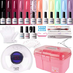 Gel Nail Polish Kit with 36W Lamp - Candy Lover 10ml Macaroon Colors with Base Top Coat Matte Top UV/LED Nail Gel Polish Set, Winter Spring Nail Art Accessories Free Storage Box Starter Gift