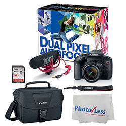 Canon EOS Rebel T7i Digital SLR Camera with 18-55mm Lens Video Creator Kit + 32GB Memory Card +
