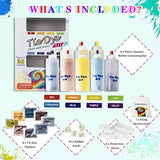 Mesllin 8 Vibrant Colours Tie Dye Kit Dye Art with Refill Powder Easy Squeeze Dye Bottles,Rubber Bands,Gloves,Perfect for Groups Party Art Craft Tie-Dye DIY Kit