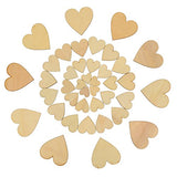 Outus 160 Pieces Christmas Blank Wood Heart Embellishments Wood Heart Slices for Wedding,