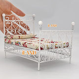 iLAND Victorian Dollhouse Furniture on 1:12 Scale incl Dollhouse Metal Bed & Side Table & Vanity for Vintage Dollhouse Bedroom (Ornate 5pcs)