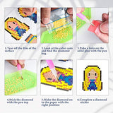 YEHUONU 19 pcs Diamond Painting Stickers Kits, Mosaic Sticker Art Kits Superhero Princess Patterns ,for Men Women Kids Boys Girls