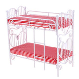 guohanfsh Doll House Mini Bunk Bed Miniature Children's Bedroom Accessories,1/12 Scale