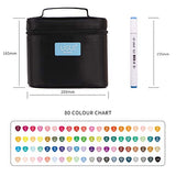 UGUI Markers, 80 Colors Art Marker Set, New Generation Dual Tip Permanent Marker pens for Kids & Adult Drawing and Painting Supplies with Fashion Carrying Case