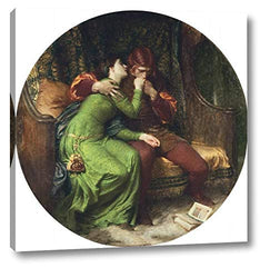 Paolo and Francesca by Frank Dicksee - 14" x 14" Gallery Wrap Giclee Canvas Print - Ready to Hang