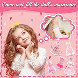 32 Pcs Doll Clothes and Accessories for Doll, 11.5 Inch Doll Outfit Collection Including 6 Floral Skirts 6 Dresses 5 Shoes 5 Accessories and 5 Bags (Random Style), for Girls Birthday Gifts