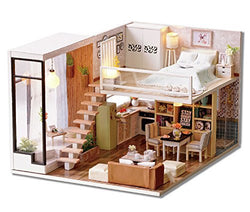 Toyouna Miniature DIY Dollhouse Kit with Furniture Accessories Creative Gift For Lovers and Friends(Wait For Happy Time)
