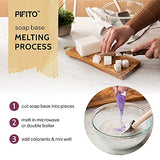 Pifito Soap Making Kit │ DIY Soap Making Supplies - 3 lbs Melt and Pour Soap Base (Aloe Vera, Oatmeal, Goats Milk), 10-Pack Mica"Light" Colorants Sampler, Mold and Instructions