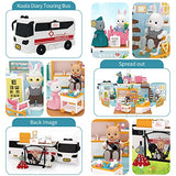 KOALA DIARY Bus Car Toy Ambulance Rescue Vehicle Toy Car, Kids Dollhouse Playset, Kids Hospital Corner, Play Set Doctor Kit, Doll Houses Portable, Gifts for Age 3 4 5 6 Year Old