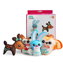 MOVEBO Felt DIY Sewing Crafts (4 Animal Toy DIY Set),Felt Animal Crafting Sewing Kit and Animal Crafts - Fun DIY Stuffed Animal Sew Kits for Kids Boys and Girls