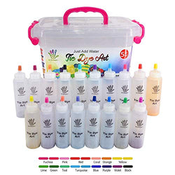 18 Colors Tie Dye Kit Set, Caloyee Vibrant Fabric Paint Cloth Textile DIY Non-Toxic Arts Craft Spare Dying with Gloves for Kids Adults Fun