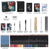 H & B Colored Pencils Sketch Set,100 pcs Art Kit with Sketch Pad | Coloured Pencil Book |Coloring Book |Drawing Tutorial, Pro Drawing Kit Art Sets For Adults Artists Beginners Kids