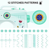 Portable Sewing Machine for Beginners, 12 Built-in Stitches Mini Embroidery Sewing Machine for Household Crafting & DIY