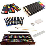 US Art Supply 162 Piece-Deluxe Mega Wood Box Art, Painting & Drawing Set that contains all the
