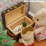 Odoria 1:12 Miniature Vintage Treasure Chest Wooden Case with Leather Cover Dollhouse Decoration Accessories