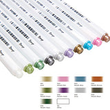Bianyo Metallic Brush Marker Pens, 10 Colors Calligraphy Pens for Coloring Drawing Lettering