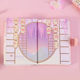 Cute Cartoon Notebook, Kawaii Journal Notebook Sakura Series Japanese Sketchbook, Leather Cover Journal Diary Notebook with Magnetic Buckle 224pages (pink1)