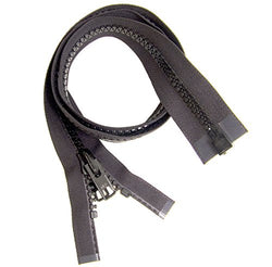 YKK Brand Zipper, Black #10 Separates at the Bottom, Marine Grade Metal Tab Slider, Heavy Duty (24"