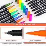ZSCM Dual Brush Coloring Pens,60 Colors Art Markers,Fine & Brush Tip Pen for Kids Adults Coloring Book Bullet Journals Planner Writing Drawing Note Taking, Include Brush Lettering Calligraphy Paper
