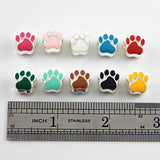 Julie Wang 80pcs Mixed Enamel Cat Dog Paw Footprint Beads for European Charm Bracelet 11x11mm