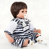 ENADOLL Reborn Baby Doll Realistic Silicone Vinyl Baby 16 inch Weighted Soft Body Lifelike Doll Gift Set for Ages 3+(Zebra Boy)
