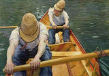 kunst für alle Canvas Print: Gustave Caillebotte Boaters Rowing on The Yerres 1877" Fine Art Print, Canvas on Stretcher, Ready to Hang Wall Picture, 25.6x17.7 inch / 65x45 cm