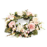 Adeeing Handmade Floral Artificial Simulation Peony Flowers Garland Wreath for Home Party Decor