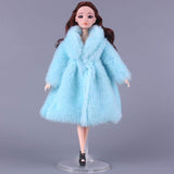 BJD Doll Clothes for 30cm 1/3 Dolls Fashion Plush Coat Doll Accessories Toys for Girls DIY Bjd Clothes Christmas Outfit Dress Dress A