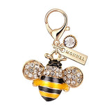 MC30 New Arrival Cute Crystal Yellow Bee Lobster Charms Pendants with Pouch Bag (1 Piece)