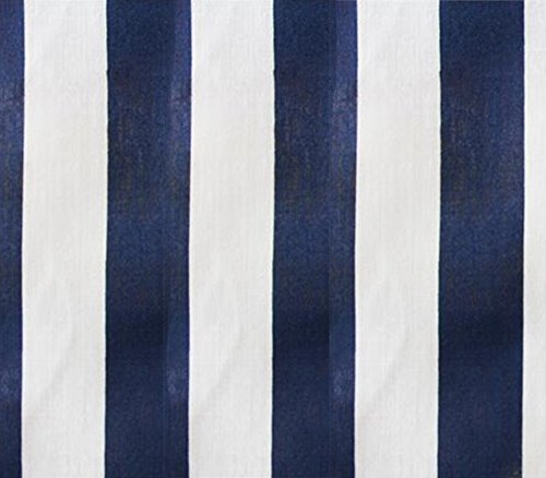 Polycotton Fabric Printed Medium STRIPES BLUE WHITE / 60" Wide / Sold by the Yard