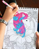 ColorIt Colorful Unicorns Adult Coloring Book - 50 Single-Sided Pages, Thick Smooth Paper, Lay Flat Hardback Covers, Spiral Bound, USA Printed, Hand Drawn Unicorn Coloring Pages