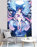 Simsant Anime Japanese Animation Tapestry Wall Hanging Kimono Japanese Clothes Monster Priestess Miko Blanket Backdrop for Bedroom Living Room Dorm Dormitory Wall Decor 40x60 Inch SIZY0774