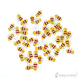 RayLineDo Pack of 20G About 50pcs Buttons- Mixed Colours of Various Bees Style Delicate Wood