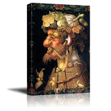 Four Seasons - Autumn by Giuseppe Arcimboldo - Canvas Wall Art Famous Fine Art Reproduction| World Famous Painting Replica on Wrapped Canvas Print Ready to Hang -16" x 24"