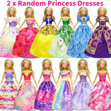 Ecore Fun 48 pcs Doll Clothes and Accessories for 11.5 Inch Doll - 2 Princess Dresses 7 Fashion Dresses 2 Outfits 2 Swimsuits 10 Shoes 5 Crowns 5 Necklaces 5 Handbags 10 Hangers Accessories Girls Gift