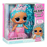 LOL Surprise Big Baby Hair Hair Hair Large 11” Doll, Splash Queen with 14 Surprises Including Shareable Accessories and Real Hair – Great Gift for Kids Ages 4+