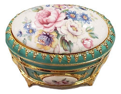 Sea Foam Green Oval Shaped Musical Jewelry Box playing My Heart Will Go On